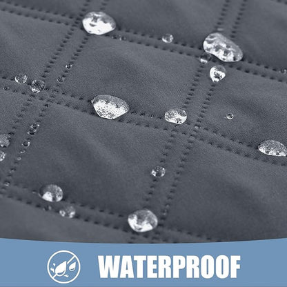 Smiry Waterproof Dog Bed Cover Pet Blanket, Soft Washable Dog Blanket for Furniture Bed Couch Sofa Reversible, Checkered (52"x82", Dark Grey/Beige)