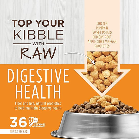 Instinct Raw Boost Mixers, Freeze Dried Cat Food Toppers with Functional Ingredients, Grain Free, Real Chicken - Digestive Health, 5.5 oz Bag