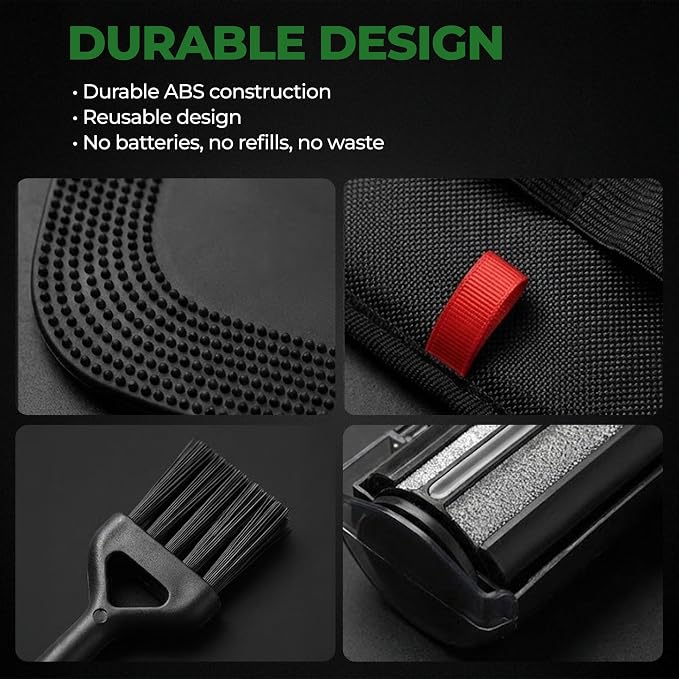 Reusable Pet Hair Remover Roller - 5-Piece Dog & Cat Hair Remover Kit for Couch, Furniture, Carpet, Car Seats & Clothes with Deshedding Glove, Fur Scraper & Cleaning Brush