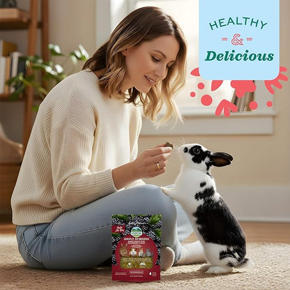 Oxbow Simple Rewards BlackBerry & Basil Treats, Great as Chinchilla, Hamster, Rodent, Guinea Pig & Rabbit Treats, Small Pet Snack, Made with Oxbow Timothy Hay, Made in USA, 3 oz
