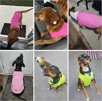 KOOLTAIL Dog Clothes for Large Dogs Boy Girl, 2 Pack Cotton Winter Warm Dog T Shirts Coats for Outdoor, UV & Insect Protection Anti-Hair Loss & Lightweight Pet Vest Tank Tops Apparel, Black&Red 2XL