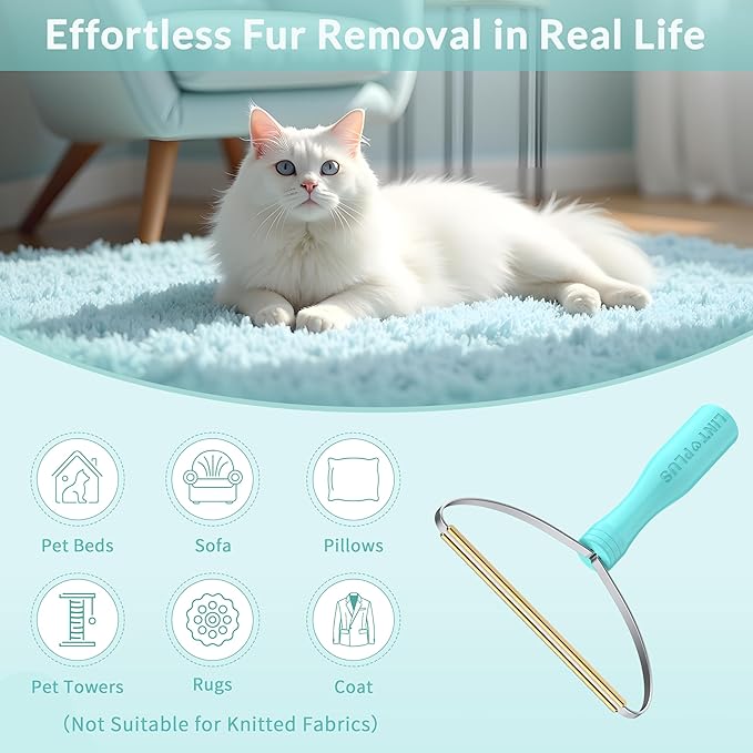 Deep Cleaner Pro Pet Hair Remover 3-Pack - Multi-Surface Carpet Rake & Scraper Tool for Dog & Cat Hair on Rugs, Couches, Pet Towers, Car Seats - Reusable, Battery-Free, Reusable Travel-Size