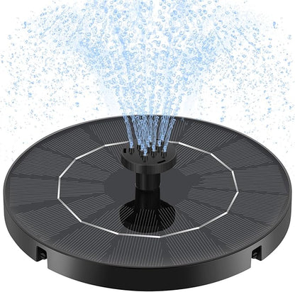 3.5W Solar Water Fountain, Upgraded Version Solar Fountain for Bird Bath, with 6 Nozzles & Fixed Pipes, Silent Floating Solar Water Pump for Bird Baths, Gardens, Ponds, Fish Tank, Outdoor