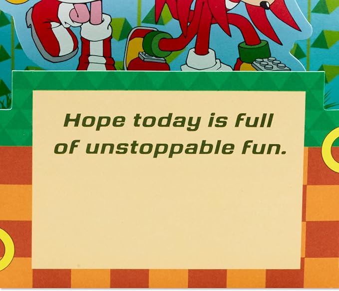 Hallmark Paper Wonder Sonic the Hedgehog Pop Up Card (Let the Good Times Roll) for Birthdays, Graduation, Congratulations
