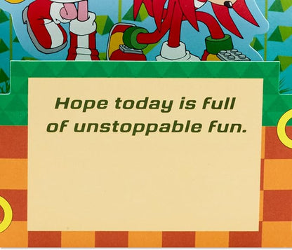 Hallmark Paper Wonder Sonic the Hedgehog Pop Up Card (Let the Good Times Roll) for Birthdays, Graduation, Congratulations