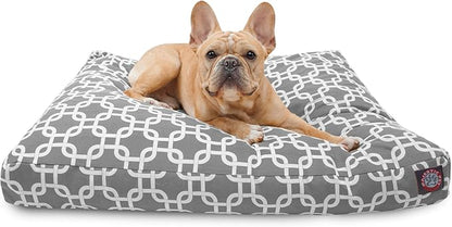 Gray Links Small Rectangle Indoor Outdoor Pet Dog Bed With Removable Washable Cover By Majestic Pet Products