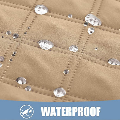 Smiry Waterproof Dog Bed Cover Pet Blanket, Soft Washable Dog Blanket for Furniture Bed Couch Sofa Reversible, Checkered (40"x70", Camel/Beige)