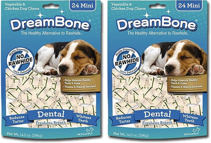 DreamBone Dental Chews,Rawhide-Free Chews for Dogs,Maintain Fresh Breath and Clean Healthy Teeth,(Pack of 2)