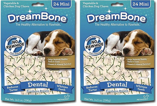 DreamBone Dental Chews,Rawhide-Free Chews for Dogs,Maintain Fresh Breath and Clean Healthy Teeth,(Pack of 2)
