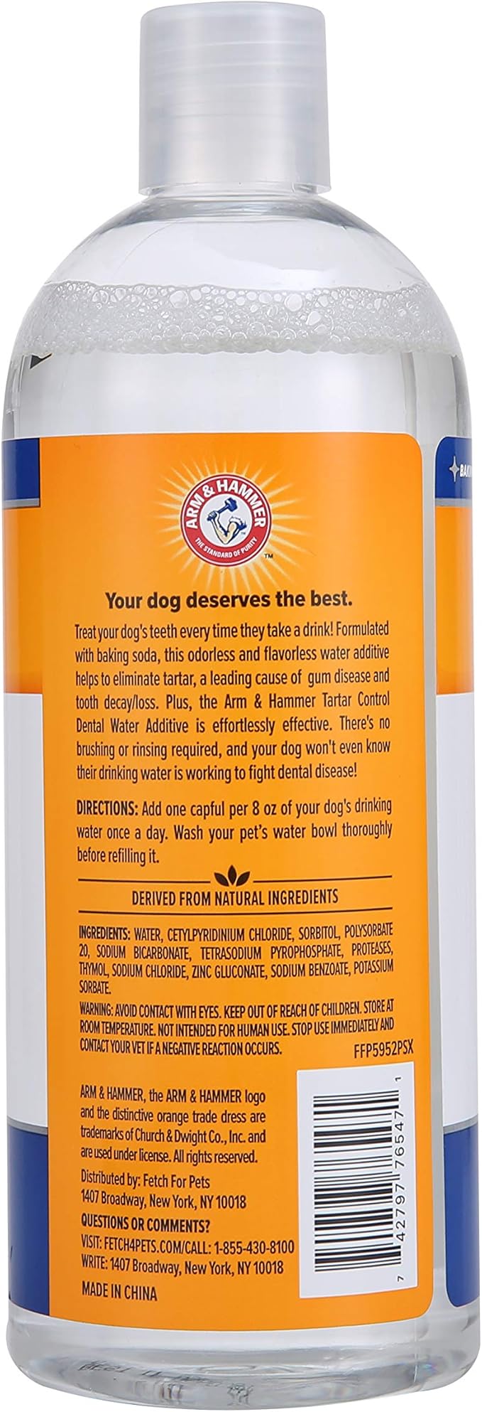 Arm & Hammer Dog Water Additive Dental Care - Bad Breath Eliminator for Dogs & Dog_Breath Freshener - Dog_Tooth Plaque Cleaner & Dog Tartar Remover - 16 Fl Oz Dental Rinse for Dogs (Pack of 2)