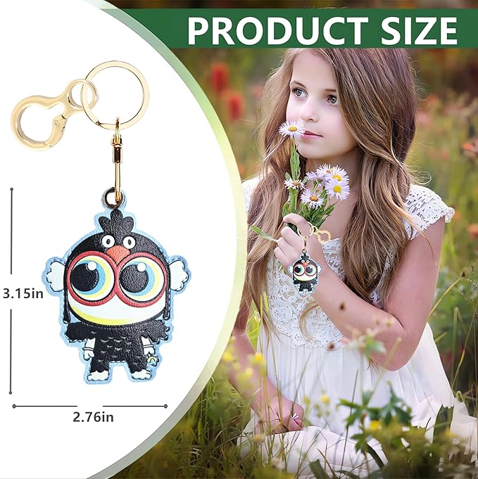 Leather Keychain Holder Case Compatible with AirTag,Cute Protective Cover with Keyring and lanyard,Anti-Scratch Finder GPS Tracker Case for Wallet Keys,bag,pets,Backpack(M)