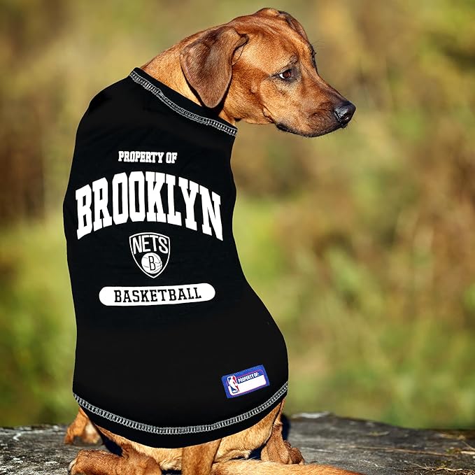 Pets First NBA Licensed Hoodies & T-shirt for Dogs & Cats, Brooklyn NETS, Large