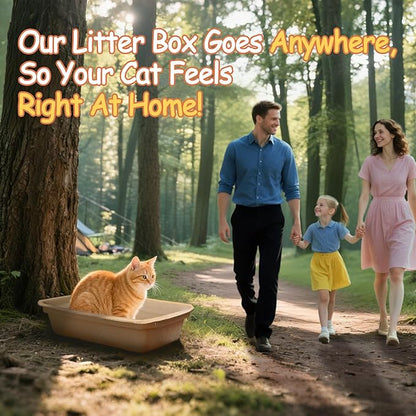 Disposable Litter Boxes for Cats Leak-Proof: 6-Pack Odor Control Sustainable Large Kitty Tray for Travel/Indoor Use