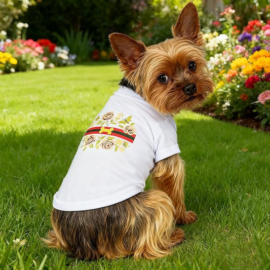 Luxury Designer Dog T Shirt – Cute Puppy Clothes for Small Dogs, Fashion Pet Tee Outfit for French Bulldogs & Chihuahuas, Everything Chic Dog Apparel