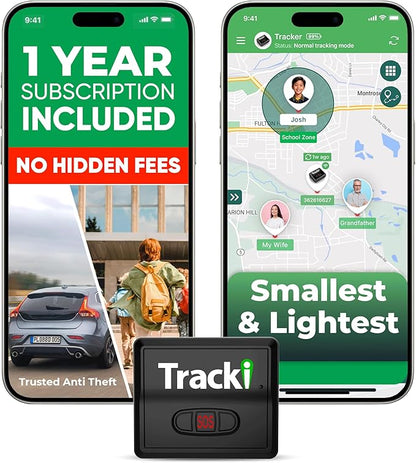 Tracki GPS Tracker for Vehicles – Real-Time 4G LTE Assets & Car Tracking Device with App, Magnetic Mount, Compact Design, Worldwide Coverage – iOS & Android (Tracker 1 Year Subscription Incl.)