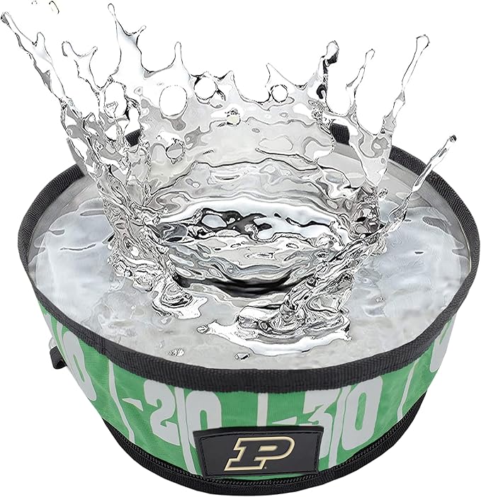 Pets First NCAA Purdue Boilermakers Collapsible Dog Travel Bowl Set, 2 Pack Food & Water Bowls for Dogs, Best Portable & Lightweight Leak-Proof Dog Bowls for Travel