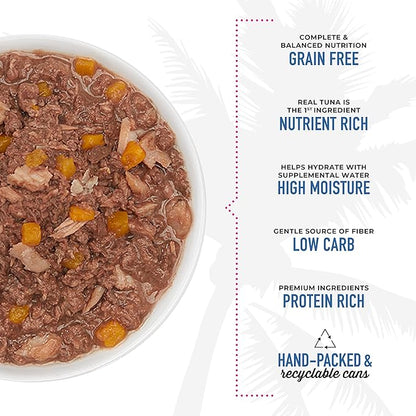 Tiki Cat Aloha Friends, Tuna, Tilapia & Pumpkin, Grain-Free & High Moisture, Wet Cat Food for All Life Stages 3 oz. Cans (Pack of 12)