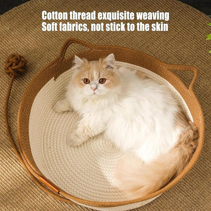 Pet Bed for Cats and Dogs Pet Nest Beds for Indoor Cat Puppies Small Pets Wicker Pet Litter with Handle Cozy Cat Litter Pet Accessories