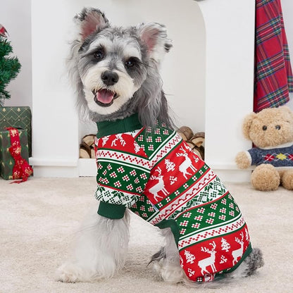 XPUDAC Dog Christmas Pajamas Stretchy Dog Clothes for Small Medium Dogs Boy Girl Puppy Onesie Doggie Jammies Winter Pet Costume Pjs Cat Apparel, Red, Green, XS