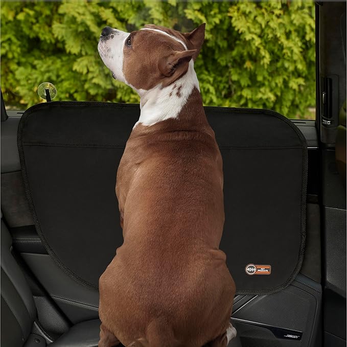 K&H Pet Products Car Door Protector for Dogs, 2 Pack Waterproof Interior Pet Car Door Protector from Dog Scratching, Stay Put Cover Design, Fits Most Vehicles, Washable - 27 x 19in Black