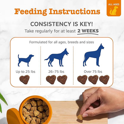 Zesty Paws Multivitamin Treats for Dogs, Glucosamine Chondroitin Joint Support + Digestive Enzymes & Probiotics, Grain Free Dog Vitamins and Supplements for Skin & Coat, Peanut Butter - 90ct