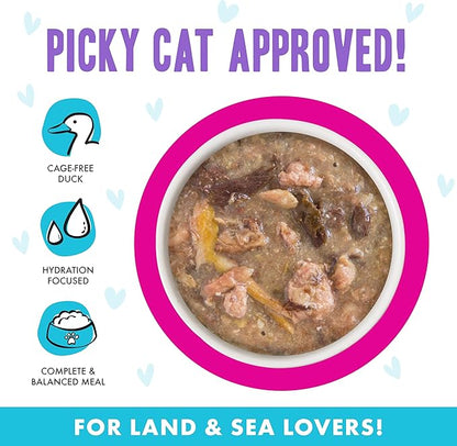 Weruva B.F.F. OMG - Best Feline Friend Oh My Gravy!, Lots-O-Luck! with Duck & Tuna in Gravy Cat Food, 5.5oz Can (Pack of 8)