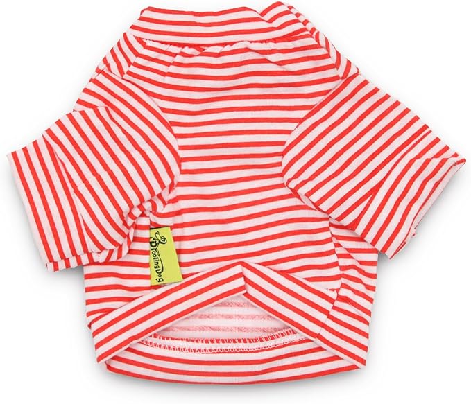 DroolingDog Dog Clothes Pet Striped T-Shirt Plain Puppy Apparel for Small Dogs, Large, Pack of 3