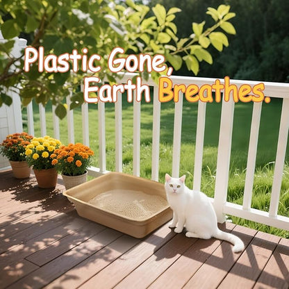 Disposable Litter Boxes for Cats Leak-Proof: 6-Pack Odor Control Sustainable Large Kitty Tray for Travel/Indoor Use