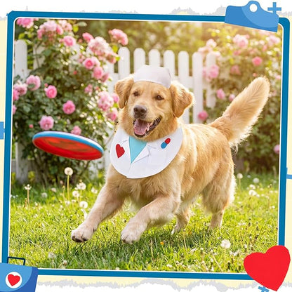 Hillban Dog Doctor Costume Pet Doctor Nurse Cosplay Costume for Large Dogs Cats Puppy Funny Pet Costumes Cosplay Party Vet Clothing Nurse Outfit Cat Apparel Cute Uniform(XL)