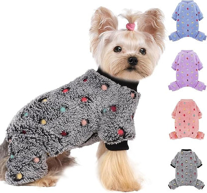 YIKEYO Dog Pajamas for Small Dogs Boy and Girl,Cotton Small Dog Sweater, Stretchable Pet Jammies Puppy Outfits for Dogs Female Male, Winter Doggie Pjs Clothes(Grey, XXS)