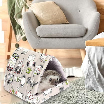 UPINS 2 Pack 9.8 inches Guinea Pig Bed, Guinea Pig Hideout Washable Small Animal House Cage Accessories for Dwarf Rabbits Chinchillas Hamsters Hedgehogs Ferrets Bearded Dragons and Rats
