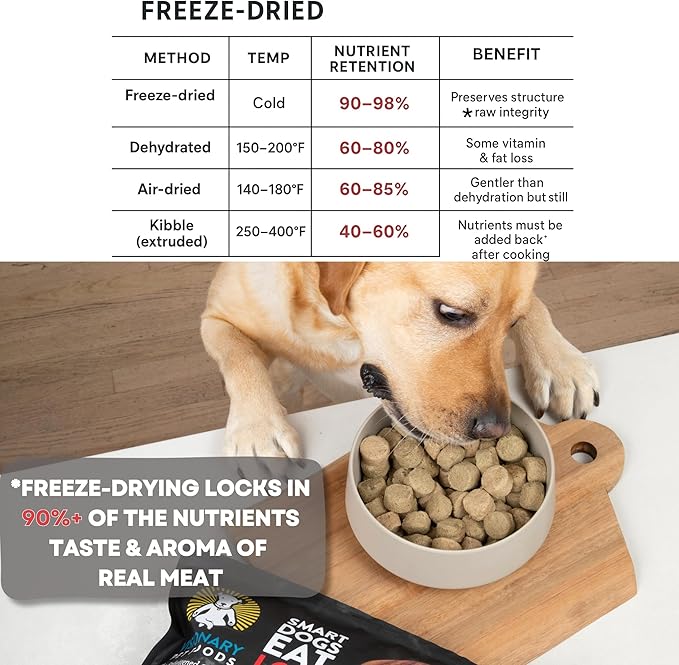 Visionary Pet Foods Freeze Dried Raw Dog Food, Topper & Meal Mixer – Real Beef | KetoPet Research Formula | Less Than 1g Net Carbs | Ketogenic | Grain Free High Protein | Made in USA | 25oz