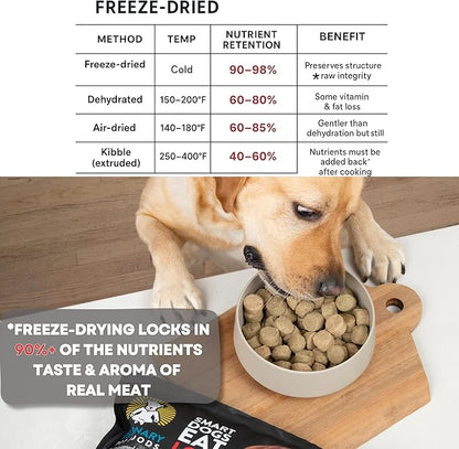 Visionary Pet Foods Freeze Dried Raw Dog Food, Topper & Meal Mixer – Real Beef | KetoPet Research Formula | Less Than 1g Net Carbs | Ketogenic | Grain Free High Protein | Made in USA | 25oz