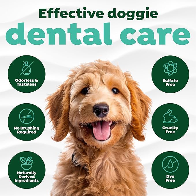 TropiClean Fresh Breath Water Additive for Dogs with Glucosamine, Hip and Joint Support for Dogs, Breath Freshener & Teeth Cleaning Solution, 16oz.