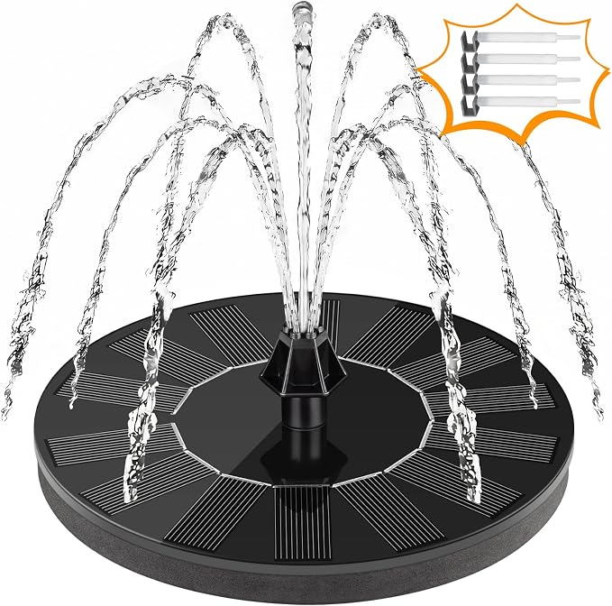 Mademax 1W Solar Bird Bath Fountain Pump, Solar Fountain, Free Standing Floating Solar Powered Water Fountain Pump for Bird Bath, Garden, Pond, Pool, Outdoor