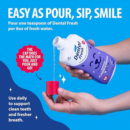 Veterinary Formula Dental Fresh Water Additive for Dogs and Cats, Advanced Plaque and Tartar Control, 32 Fl Oz