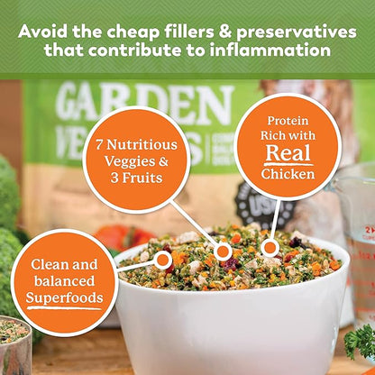 Dr. Harvey's Chicken & Garden Veggies Dog Food, Whole-Grain Dehydrated Dog Food with Freeze-Dried Chicken (5 Pounds)