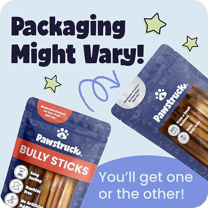 Pawstruck All-Natural 4" Bully Stick Rings for Dogs - Rawhide-Free, 100% Beef, Single Ingredient Dental Chew Bones - Fully Digestible, Low Odor - 3 Pack - Packaging May Vary