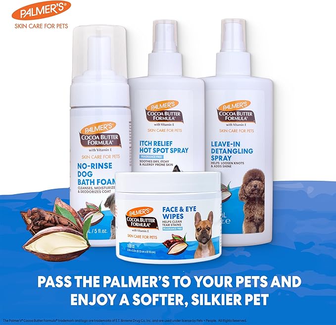 Palmer's for Pets Itch & Hot Spot Relief Spray with Cocoa Butter 8oz; Dog Skin Conditioner Spray with Vitamin E and Cocoa Butter, Skin Allergy Spray for Dogs