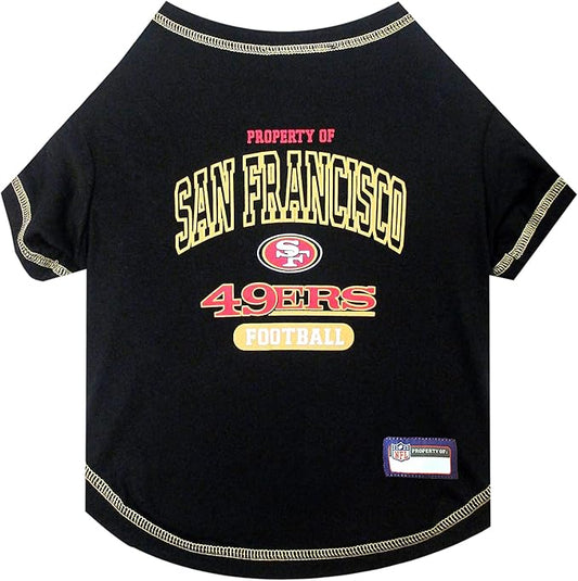 NFL San Francisco 49ers Dog T-shirt X-Small. - Licensed Shirt for Pets Team Colored with Team Logos- Premium Stretchable Materials for the comfort of your Dog & Cat