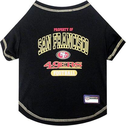 NFL San Francisco 49ers Dog T-shirt Small. - Licensed Shirt for Pets Team Colored with Team Logos- Premium Stretchable Materials for the comfort of your Dog & Cat