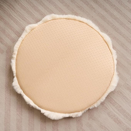 SHENGOCASE Round Faux Rabbit Fur Pet Bed Cushion, 16 inches, Cat Tree Tower Replacement Pad, 4-Pack (Beige)