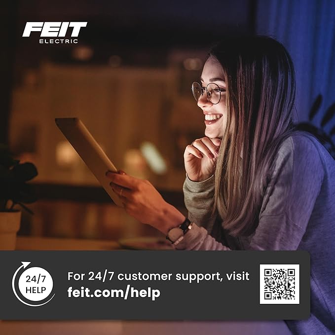 Feit Electric Smart Security Camera Bulb, 2K QHD Resolution, 2-Way Audio, Human Tracking, 350° Pan, Night Vision, Motion Alerts, E26 Base, Alexa/Google Assistant Compatible, CAM/PAN/WIFI/E26/2K