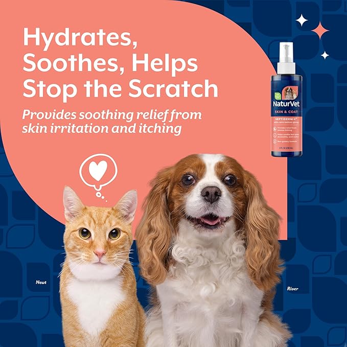 NaturVet Green Tree Septiderm-V Skin Care Lotion for Dogs & Cats – Pet Health Supplement for Dermatitis, Dog Skin Allergies, Itching, Hot Spots, Cat Rashes – Pet Lotion, Grooming Aid – 8 Oz.