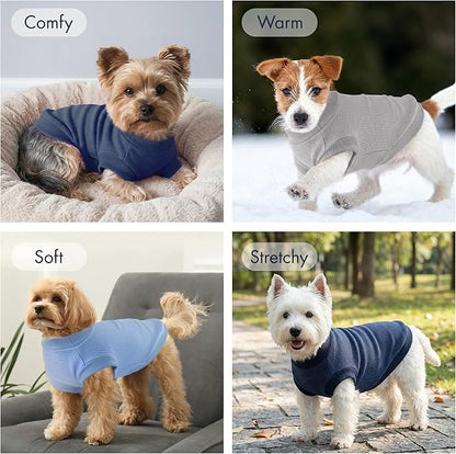 3 Pack Dog Shirt for Small Supplies Functional Waffle Dog Clothes Warm Soft Sweatshirt Outfit for Dogs Cats Pet Apparel