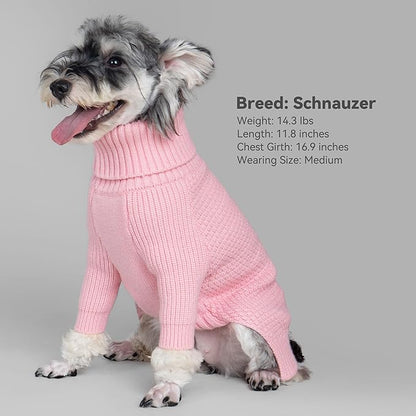 cyeollo 4XL Dog Sweater, Knitwear Turtleneck Soft Knitwear Pullover Sweaters Warm for Giant Breed Dog Clothes for Large Female Dogs, Pink XXXXL