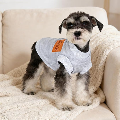 2 Pack Dog Shirt Vest Dog Clothes for Small Dogs Summer Waffle Puppy T-Shirts Soft Sleeveless Pet Clothes Lightweight Medium Large Doggy Outfit Cat Clothing (Blue+Grey, X-Large)