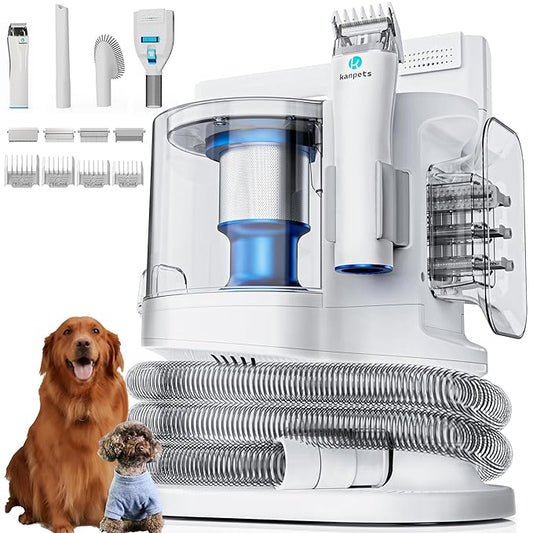 Dog Vacuum for Shedding with Max 3.4L Dust Bin, Hyper-Power but Super Quiet, 4 Professional Grooming Tools, Gift for Cat Pets Hair