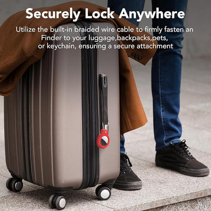 SPGUARD for AirTag Holder Case with Keychain 1st/2nd Air Tags-5 Pack for Apple Air Tag Holder with Wire Cable Lock Key Ring Chain Air Tagholder Accessories for GPS Item Tracker Kids,Keys,Luggage