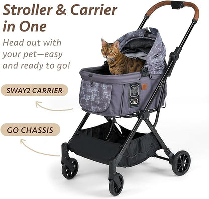 Sway2 Pet Car Seat and Carrier, 2-in-1 Booster Seat for Small Dogs and Cats